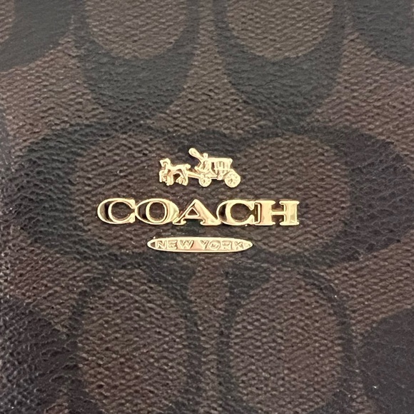 Coach Bag. Perfect size tote and gorgeous brown, black & gold. - Picture 2 of 16